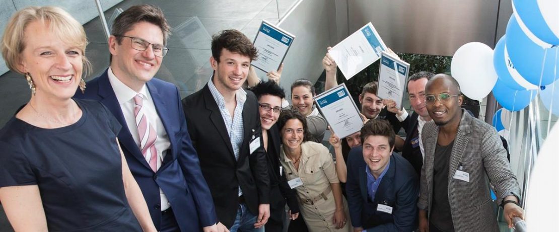 Group at the award ceremony for the winning projects